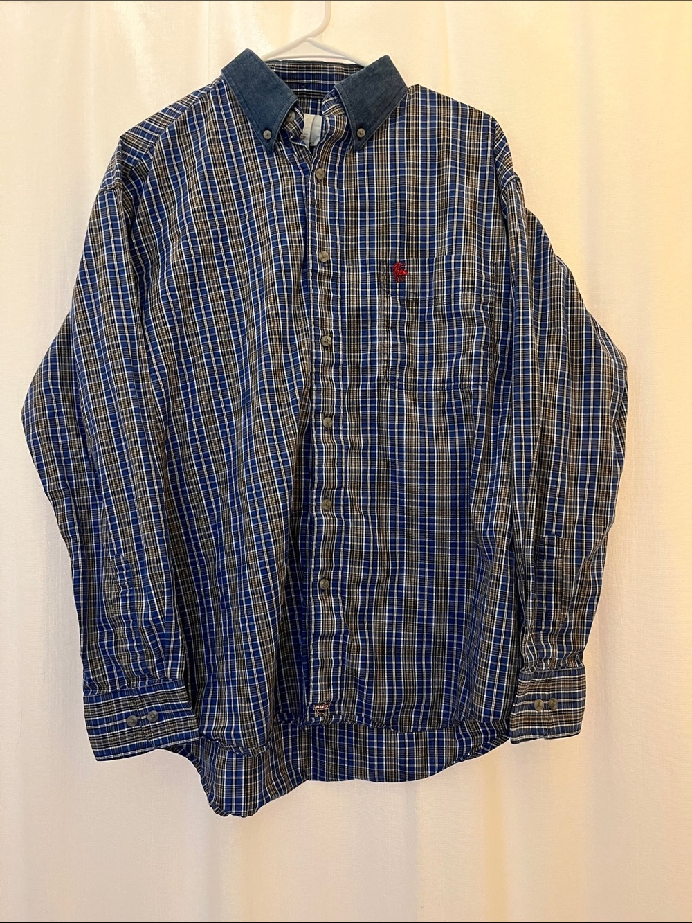 Wrangler PBR Vintage Plaid Button-Down Size Large